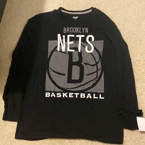 Black Brooklyn Nets basketball long sleeve shirt